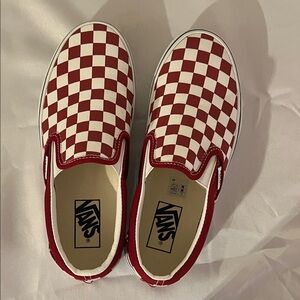 Vans Red and White Checkered Sneakers